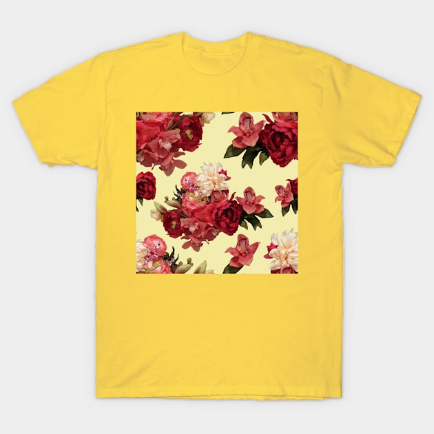 Just Flowers on Pale Yellow T-Shirt by ArtticArlo